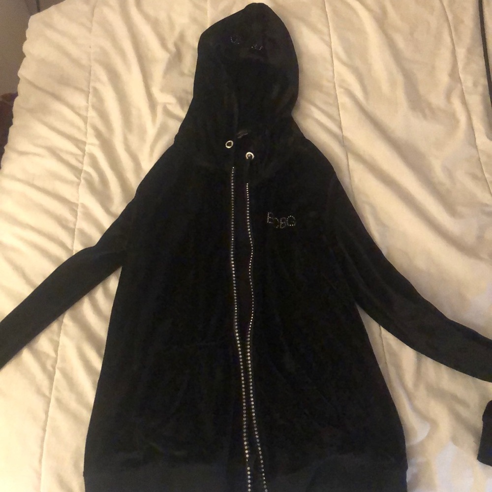 velvet black zip up jacket